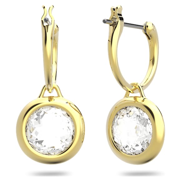 Tahlia oorbellen, Wit, Goudkleurige toplaag - Swarovski, 5616027