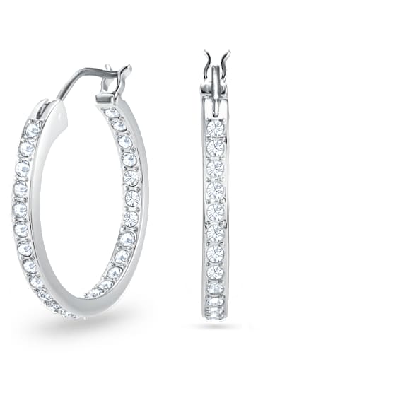 Sommerset Kreolörhängen, Vit, Rodiumpläterad - Swarovski, 5616262