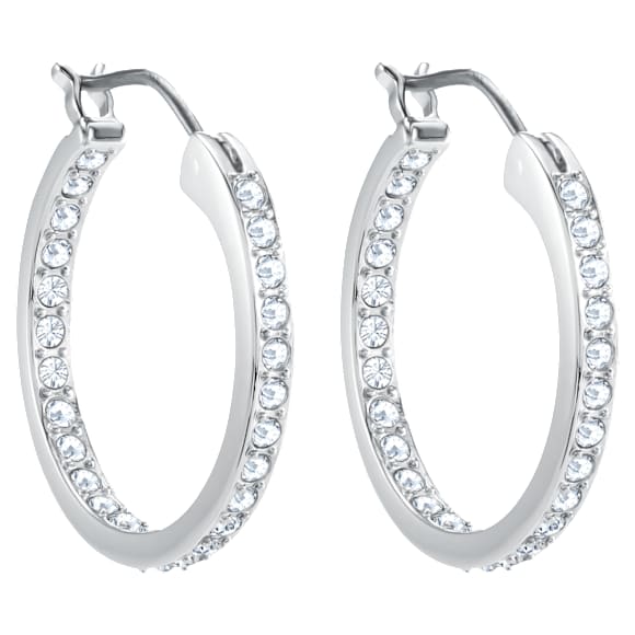 Sommerset Kreolörhängen, Vit, Rodiumpläterad - Swarovski, 5616262