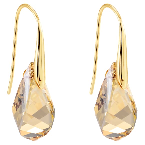 Energic drop earrings, Brown, Gold-tone plated - Swarovski, 5616263