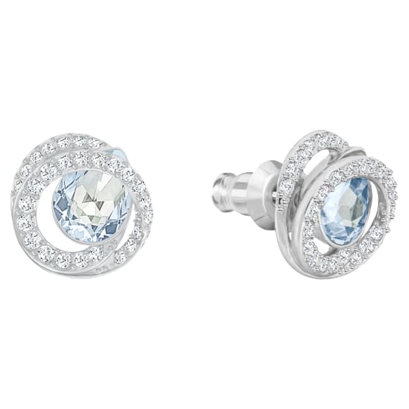 Kolczyki zapinane na sztyft Generation, Kształt gruszki, Niebieskie, Powłoka z rodu - Swarovski, 5616264