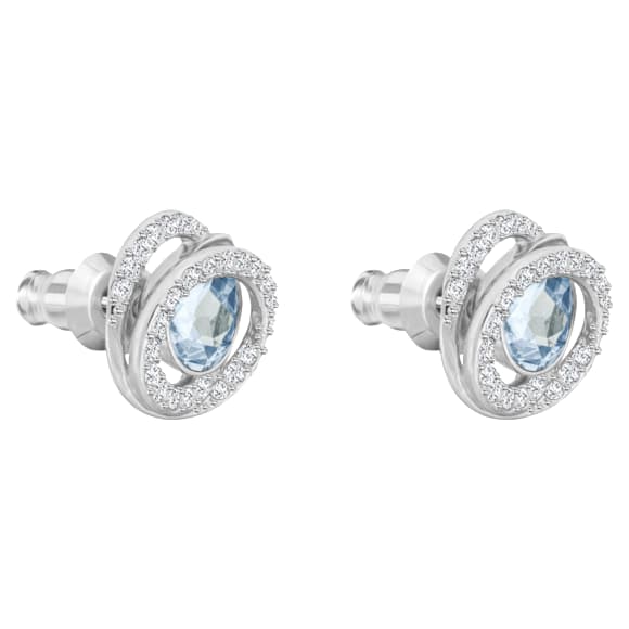 Kolczyki zapinane na sztyft Generation, Kształt gruszki, Niebieskie, Powłoka z rodu - Swarovski, 5616264