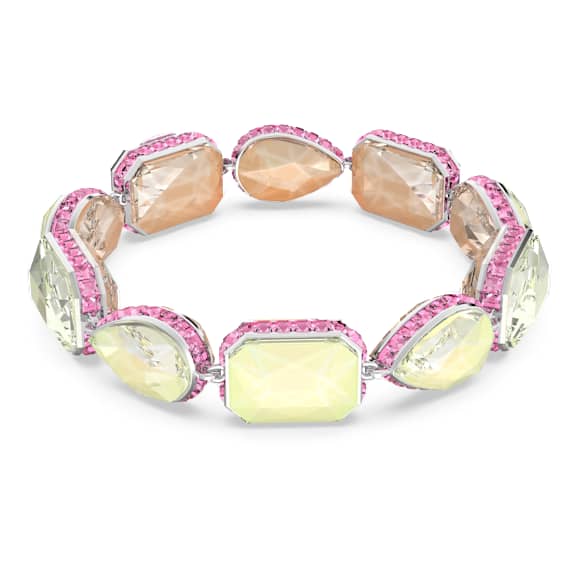 Chroma Tennis Armband, Magnetischer Verschluss, Verschiedene Schliffe, Mehrfarbig, Rhodiniert - Swarovski, 5616383