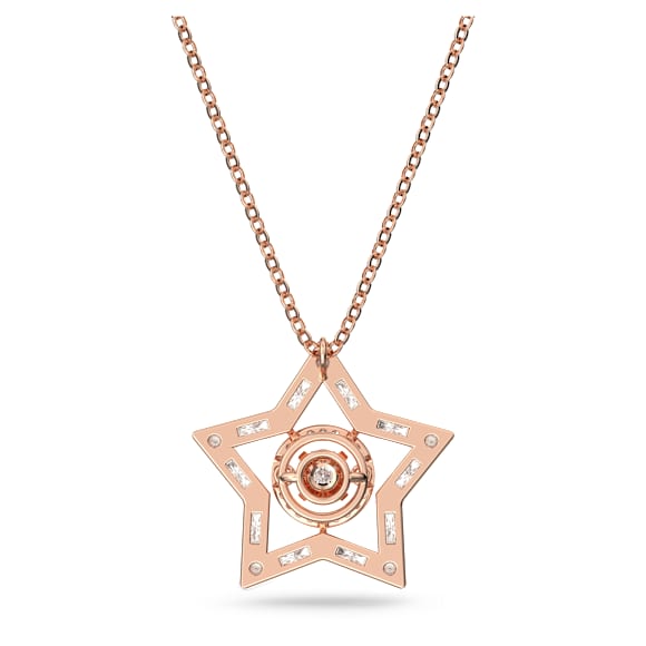 Stella pendant, Mixed cuts, Star, White, Rose gold-tone plated - Swarovski, 5617766