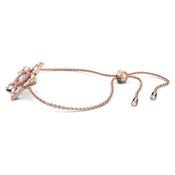 Pulsera Stella, Tallas mixtas, Estrella, Blanca, Baño tono oro rosa - Swarovski, 5617882