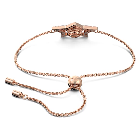 Stella bracelet, Mixed cuts, Star, White, Rose gold-tone plated - Swarovski, 5617882
