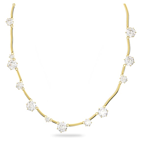 Constella 项链, 混合式圆形切割, 白色, 镀金色调 - Swarovski, 5618033
