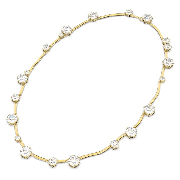 Constella 项链, 混合式圆形切割, 白色, 镀金色调 - Swarovski, 5618033