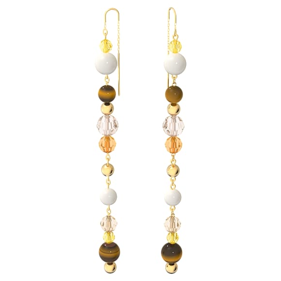 Somnia 水滴形耳环, 超长, 流光溢彩, 镀金色调 - Swarovski, 5618295