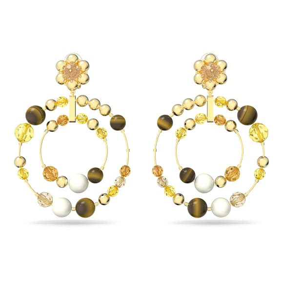 Somnia 大圈耳环, 流光溢彩, 镀金色调 - Swarovski, 5618296