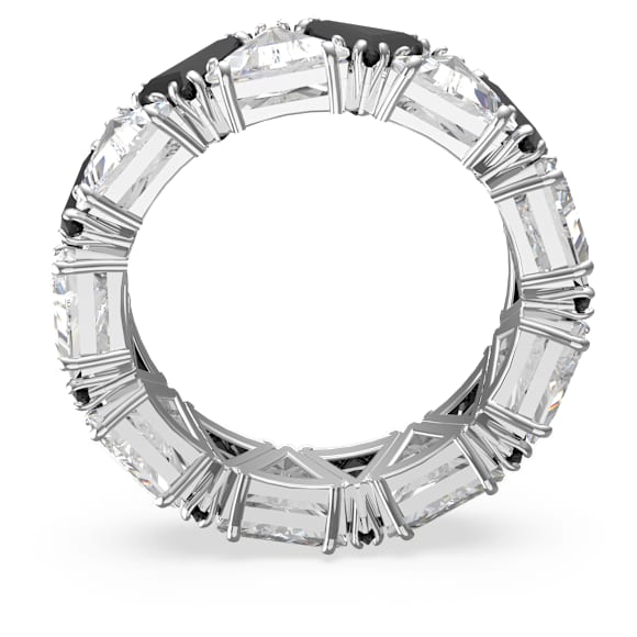 Matrix cocktail ring, Triangle cut, Black, Rhodium plated - Swarovski, 5619153