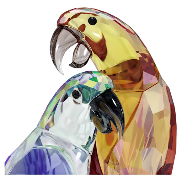 Swarovski Jungle Beatsオウム Bell & Brio 置物 Jungle Beats Parrot Couple Bell & Brio | Swarovski