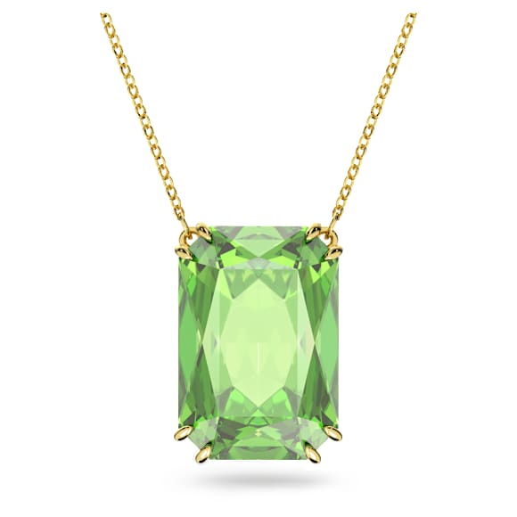 Millenia pendant, Octagon cut, Green, 18K gold finish - Swarovski, 5619491