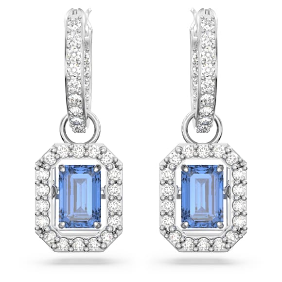 Millenia ドロップピアス, オクタゴンカット, ブルー, ロジウム・プレーティング - Swarovski, 5619500