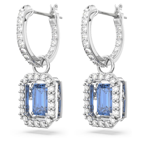 Millenia ドロップピアス, オクタゴンカット, ブルー, ロジウム・プレーティング - Swarovski, 5619500