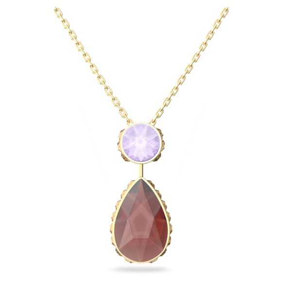 Chroma Halskette, Tropfenschliff, Klein, Mehrfarbig, Goldlegierungsschicht - Swarovski, 5619786