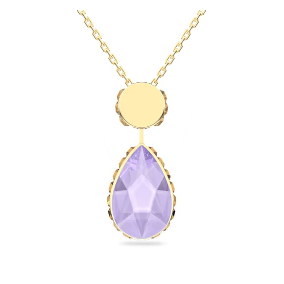 Collier Chroma, Taille goutte, Petit, Multicolore, Placage de ton or - Swarovski, 5619786