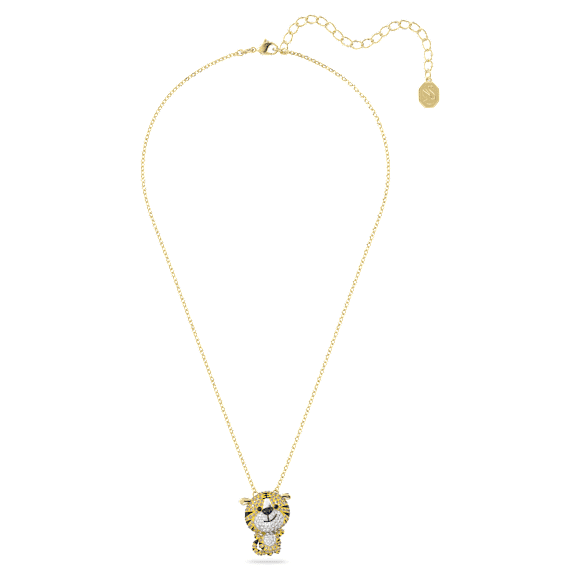 Zodiac Tiger pendant, Tiger, Yellow, Gold-tone plated - Swarovski, 5620291