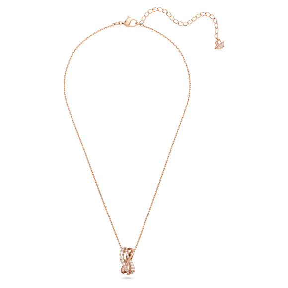 Twist Halskette, Weiß, Roségold-Legierungsschicht - Swarovski, 5620549