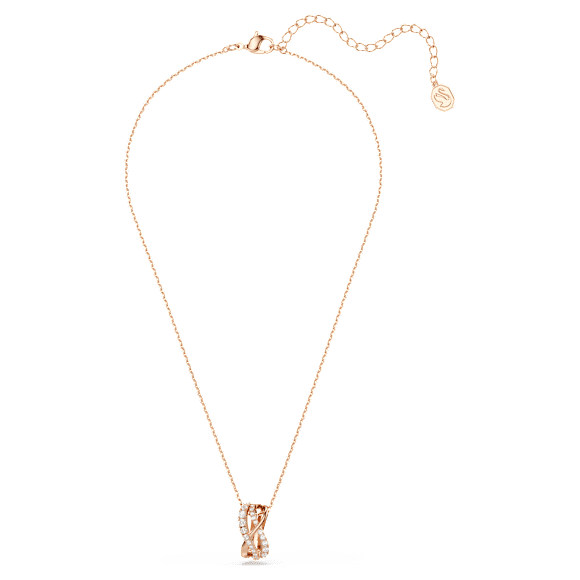 Twist necklace, White, Rose gold-tone plated - Swarovski, 5620549
