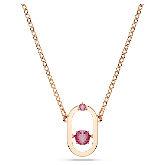 Una pendant, Round cut, Oval shape, Red, Rose gold-tone plated - Swarovski, 5620550