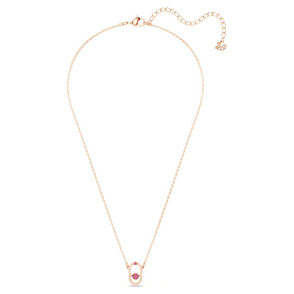 Una pendant, Round cut, Oval shape, Red, Rose gold-tone plated - Swarovski, 5620550