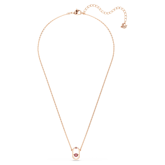 Una pendant, Round cut, Oval shape, Red, Rose gold-tone plated - Swarovski, 5620550