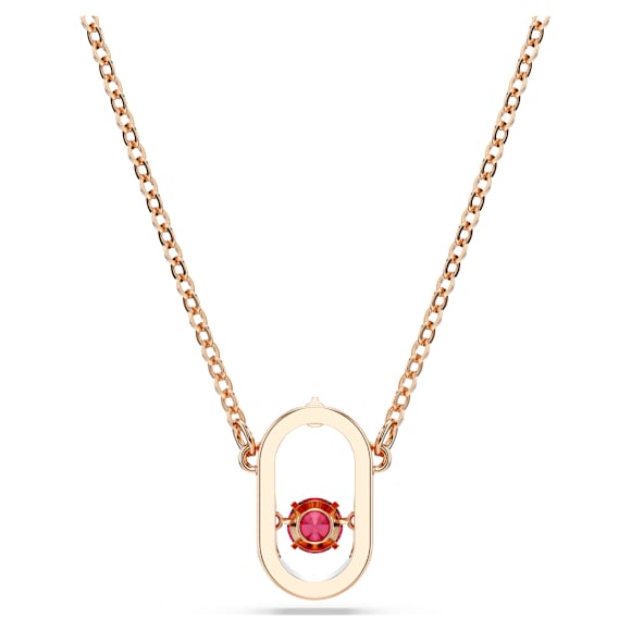 Una pendant, Round cut, Oval shape, Red, Rose gold-tone plated - Swarovski, 5620550