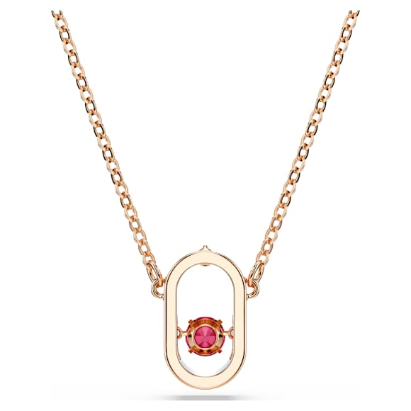 Colgante Una, Talla redonda, Forma ovalada, Rojo, Baño tono oro rosa - Swarovski, 5620550