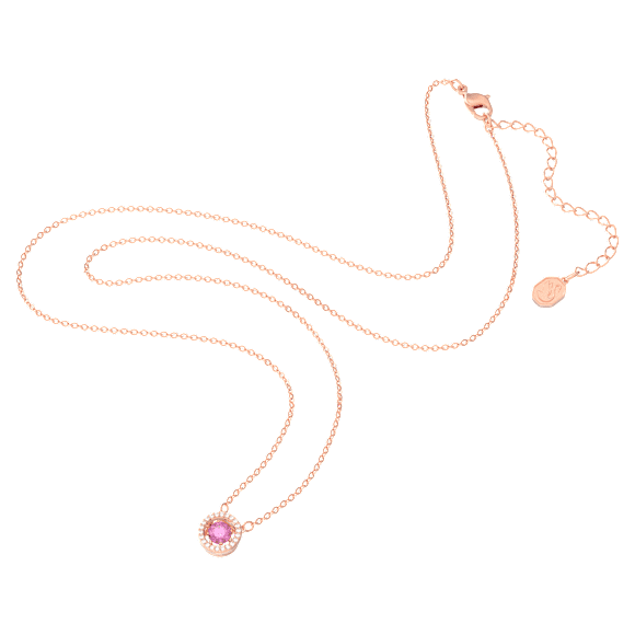 Una pendant, Round cut, Long, Purple, Rose gold-tone plated - Swarovski, 5620551