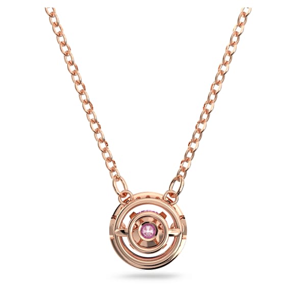Una pendant, Round cut, Long, Purple, Rose gold-tone plated - Swarovski, 5620551