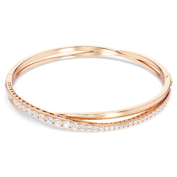 Hyperbola バングル, ホワイト, 18Kローズゴールドコーティング - Swarovski, 5620552