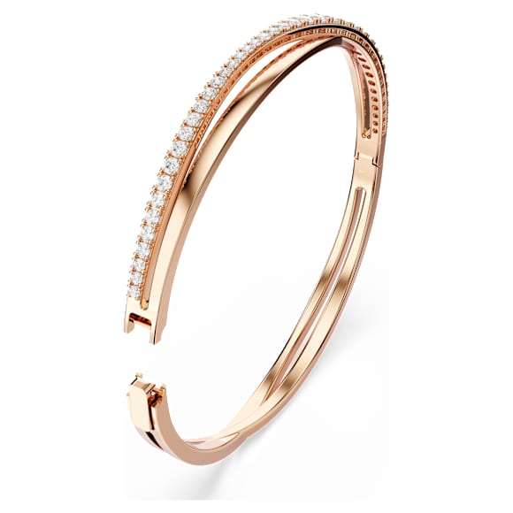 Hyperbola Bileklik, Beyaz, 18k pembe altın rengi yüzey - Swarovski, 5620552