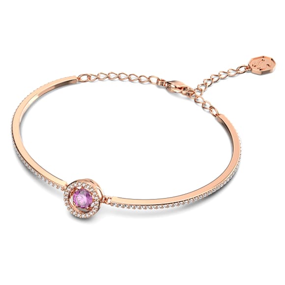 Una Bileklik, Yuvarlak kesim, Mor, 18k pembe altın rengi yüzey - Swarovski, 5620554