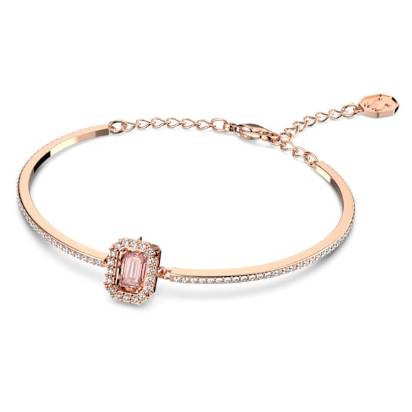 Brățară fixă Una Angelic, Tăietură octogonală, Pavé, Roz, Finisaj din aur roz de 18k - Swarovski, 5620555