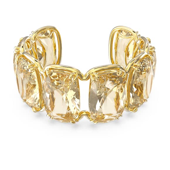 Harmonia cuff, Oversized floating crystals, Gold tone, Gold-tone plated - Swarovski, 5620654