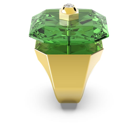 Numina cocktail ring, Octagon cut, Green, Gold-tone plated - Swarovski, 5620761