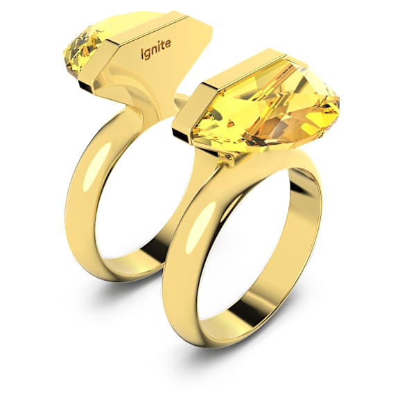 Lucent ring, Magnetic closure, Yellow, Gold-tone plated - Swarovski, 5621074