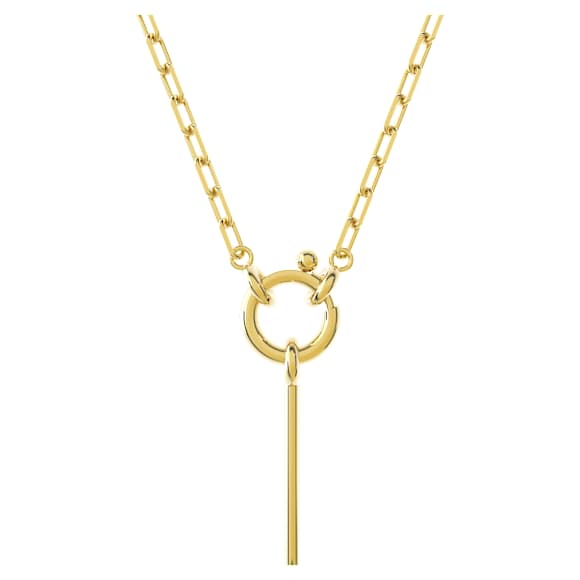 Numina Y 型链坠, 绿色, 镀金色调 - Swarovski, 5622098