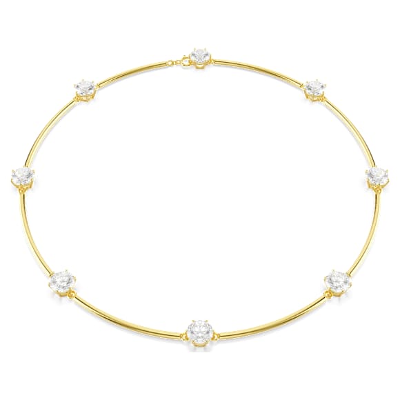 Constella Choker, Rundslipad, White, Skinande guldfärgad plätering - Swarovski, 5622720