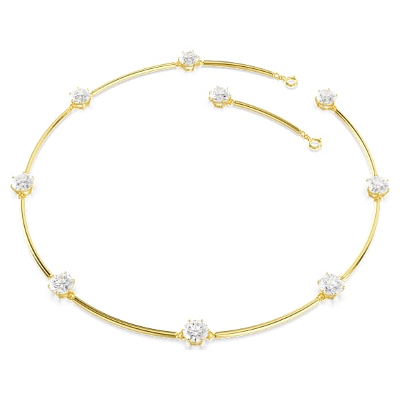 Constella Choker, Rundslipad, White, Skinande guldfärgad plätering - Swarovski, 5622720