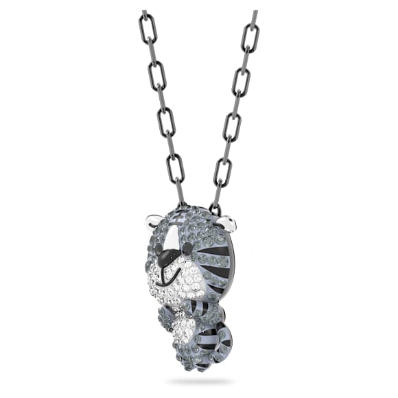 Zodiac Tiger pendant, Tiger, Gray, Ruthenium plated - Swarovski, 5623750