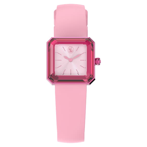 Horloge, Siliconen bandje, Roze - Swarovski, 5624373