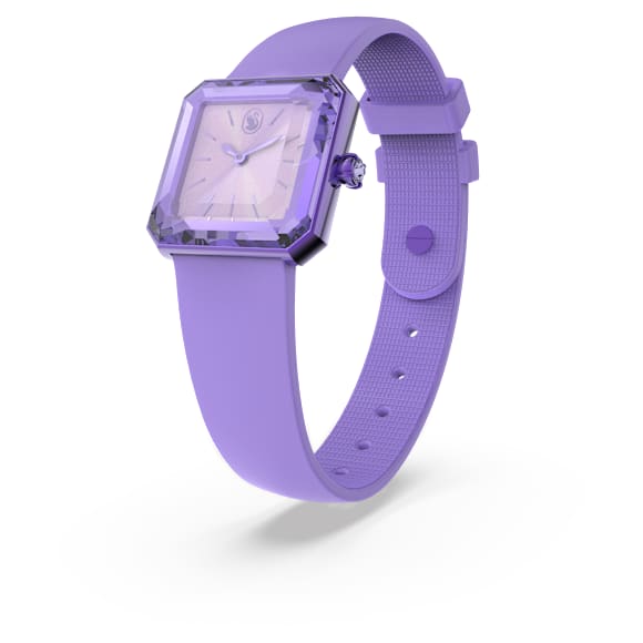 Watch, Silicone strap, Purple - Swarovski, 5624376