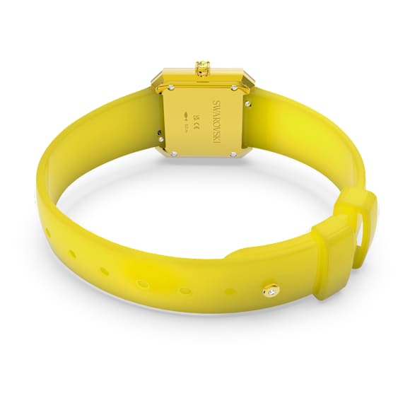 Reloj, Correa de silicona, Amarillo - Swarovski, 5624382