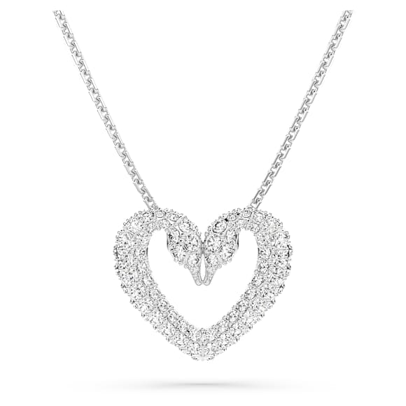 Sublima 链坠, 心形, 中号, 白色, 镀铑 - Swarovski, 5625533