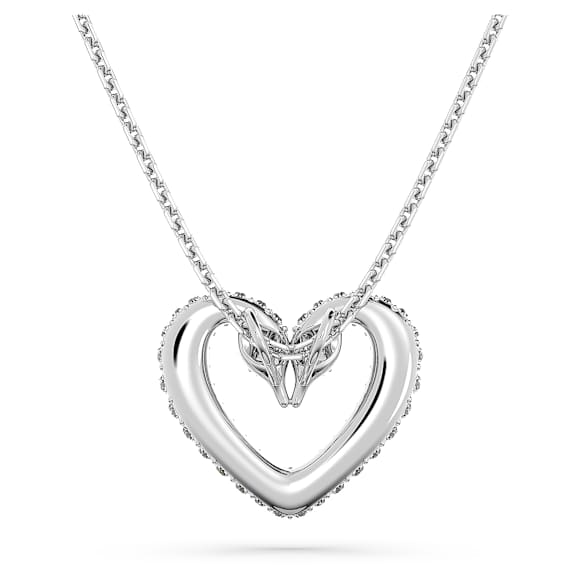 Sublima 链坠, 心形, 中号, 白色, 镀铑 - Swarovski, 5625533
