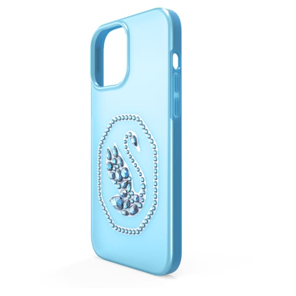 Smartphone case, Swan, iPhone® 13 Pro Max, Blue - Swarovski, 5625624