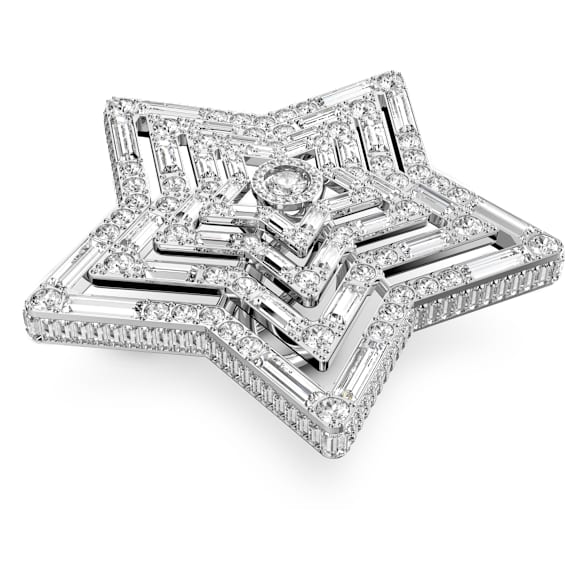 Stella ring, Mixed cuts, Star, Large, White, Rhodium plated - Swarovski, 5626366