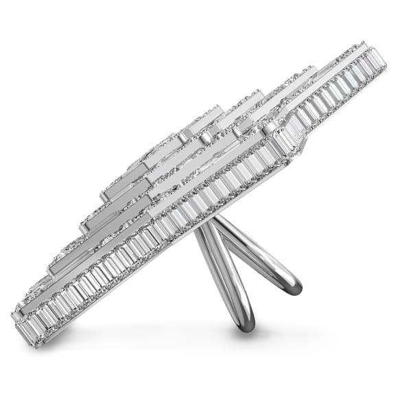 Stella ring, Mixed cuts, Star, Large, White, Rhodium plated - Swarovski, 5626366